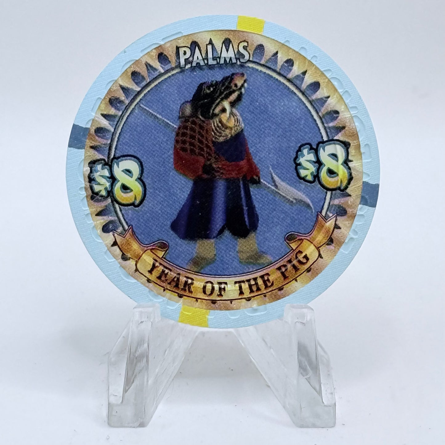 Palms Casino Resort Las Vegas Nevada 2007 'Year Of The Pig' LE $8 Casino Chip E5884
