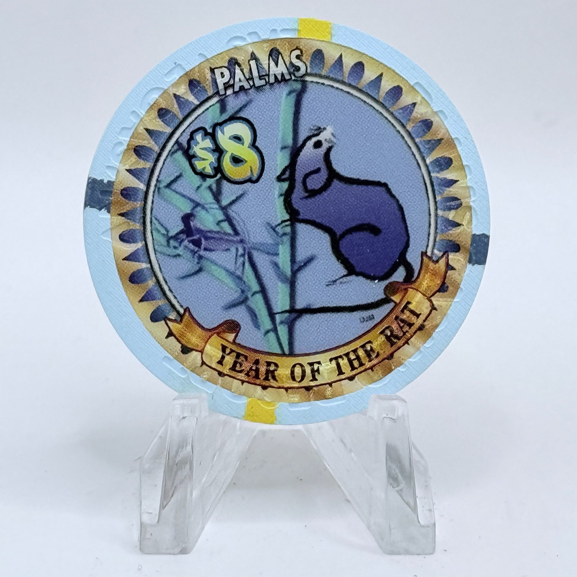 Palms Casino Resort Las Vegas Nevada 2008 'Year Of The Rat' LE $8 Casino Chip E6597