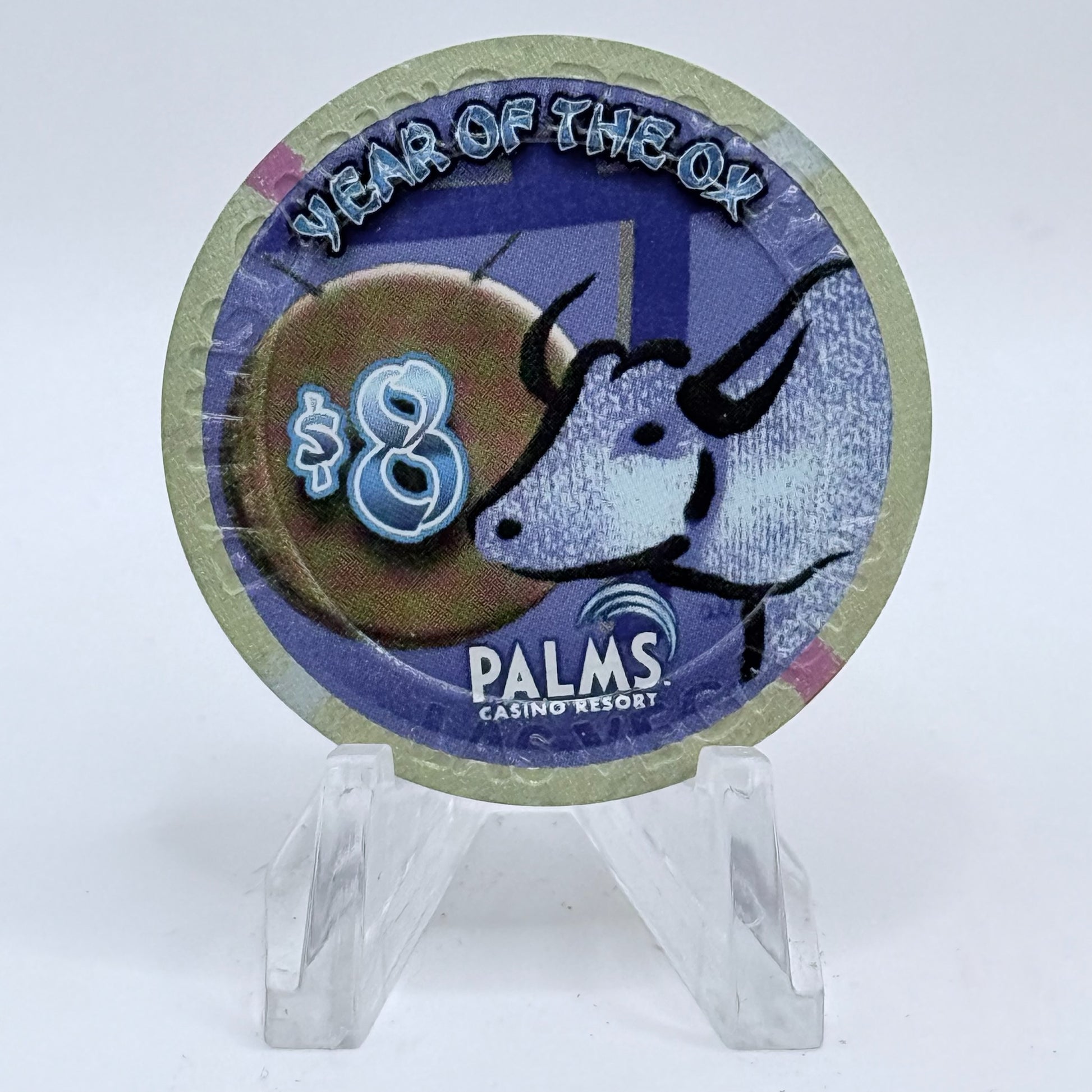 Palms Casino Resort Las Vegas Nevada 2009 'Year Of The Ox' LE $8 Casino Chip E7499