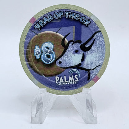 Palms Casino Resort Las Vegas Nevada 2009 'Year Of The Ox' LE $8 Casino Chip E7499