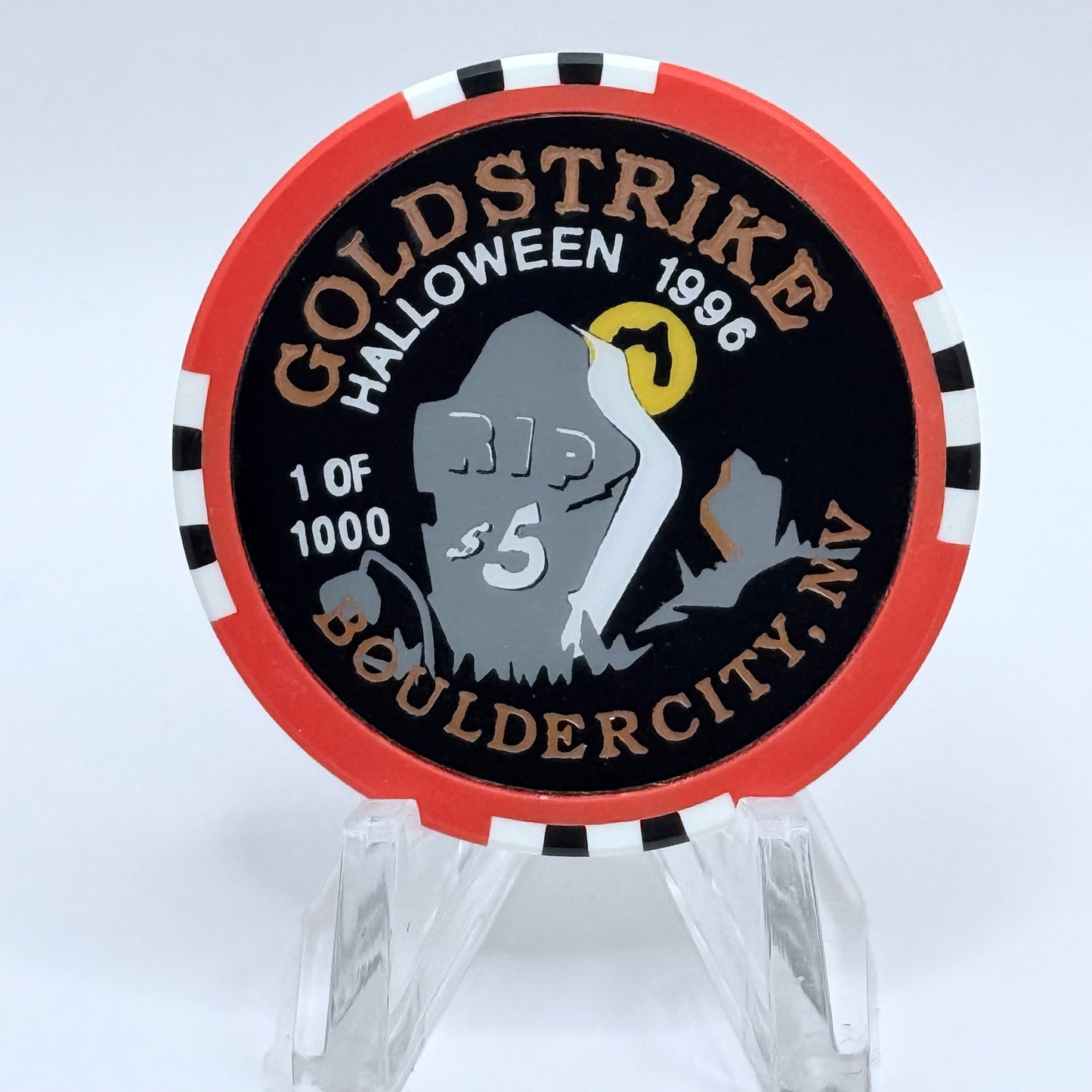 Gold Strike Inn Boulder City Nevada 1996 'Halloween' LE $5 Casino Chip N8437