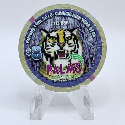 Palms Casino Resort Las Vegas Nevada 2010 'Year Of The Tiger' LE $8 Casino Chip E9551