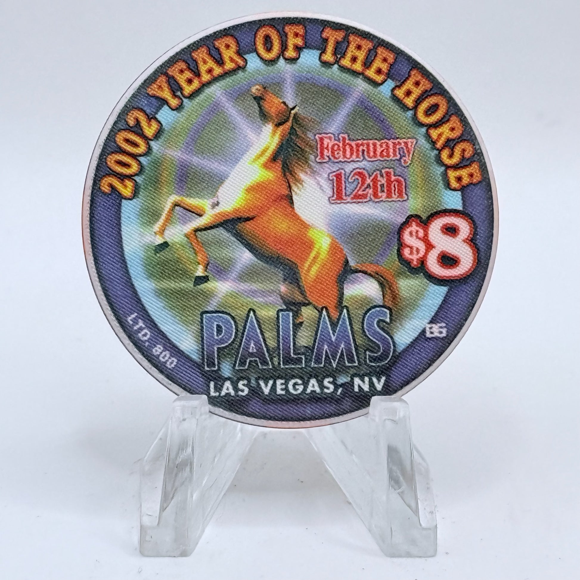 Palms Casino Resort Las Vegas Nevada 2002 'Year Of The Horse' LE $8 Casino Chip V9466