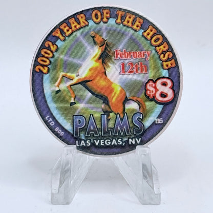 Palms Casino Resort Las Vegas Nevada 2002 'Year Of The Horse' LE $8 Casino Chip V9466