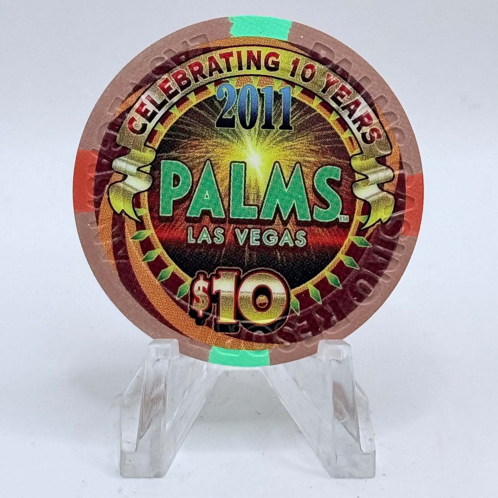 Palms Casino Resort Las Vegas Nevada 2011 '10th Anniversary' LE $10 Casino Chip
