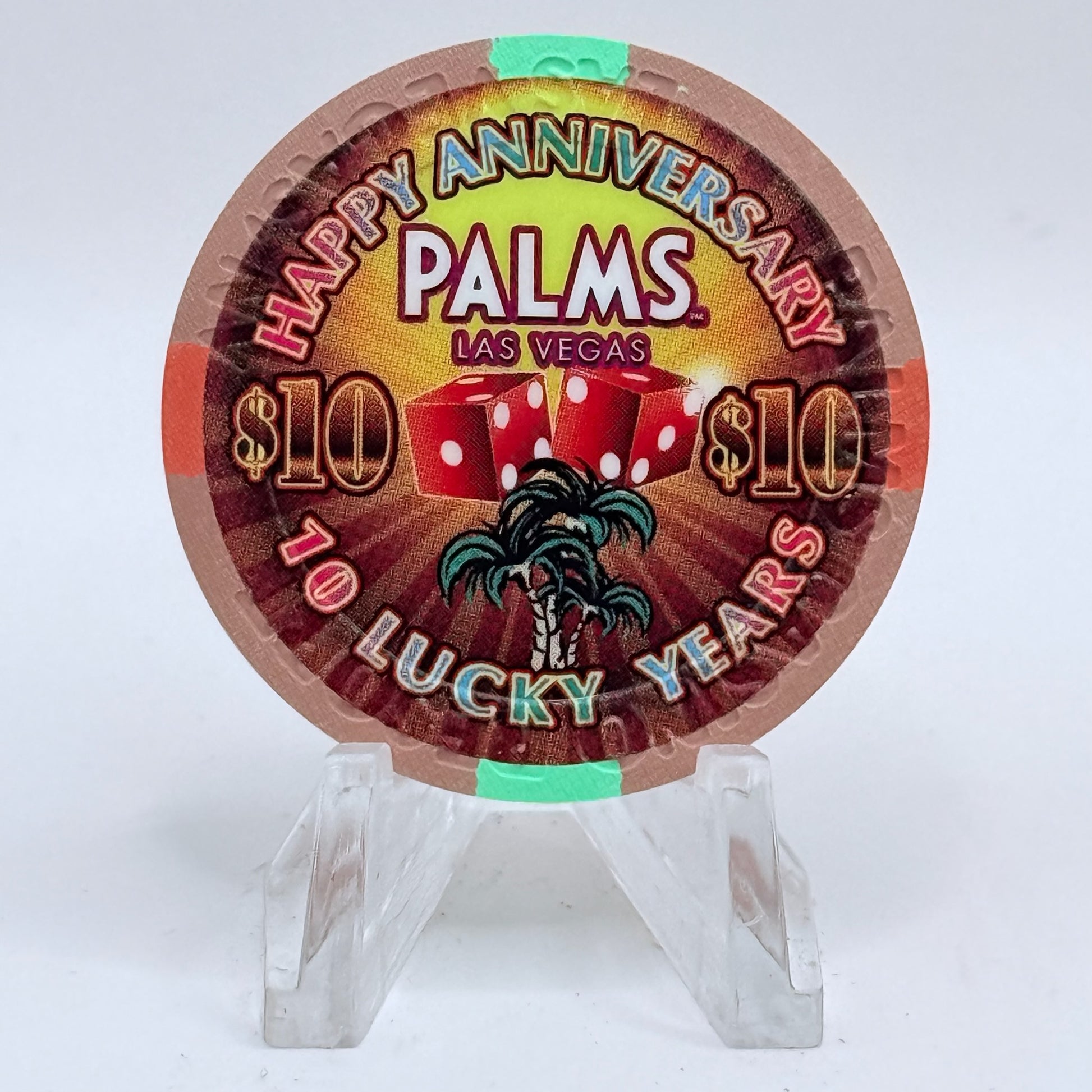 Palms Casino Resort Las Vegas Nevada 2011 '10th Anniversary' LE $10 Casino Chip