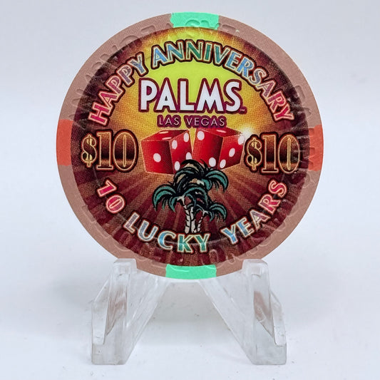 Palms Casino Resort Las Vegas Nevada 2011 '10th Anniversary' LE $10 Casino Chip
