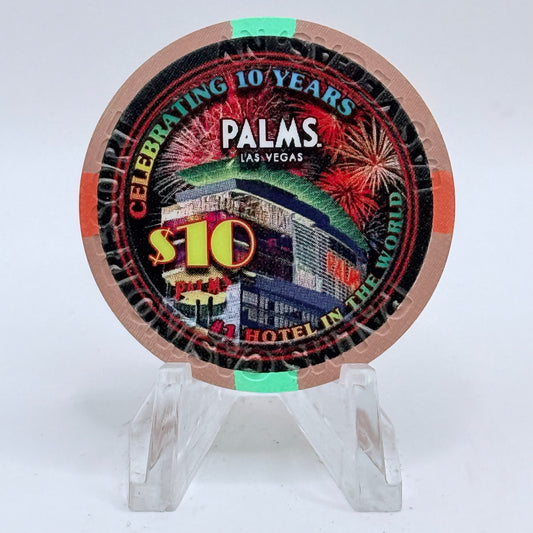 Palms Casino Resort Las Vegas Nevada 2011 '10th Anniversary' LE $10 Casino Chip