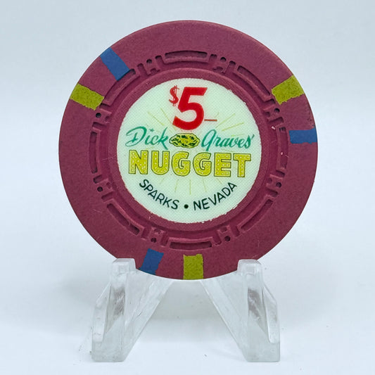 Dick Graves' Nugget Sparks Nevada 1956 LE $5 Casino Chip N4044.1