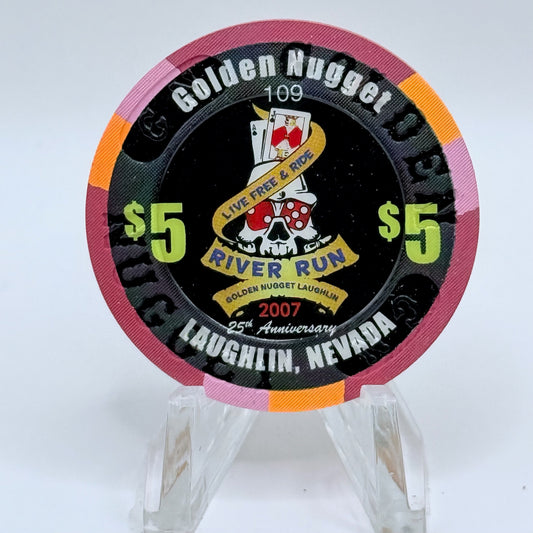 Golden Nugget Laughlin Nevada 2007 '25th Anniversary' LE $5 Casino Chip E8476