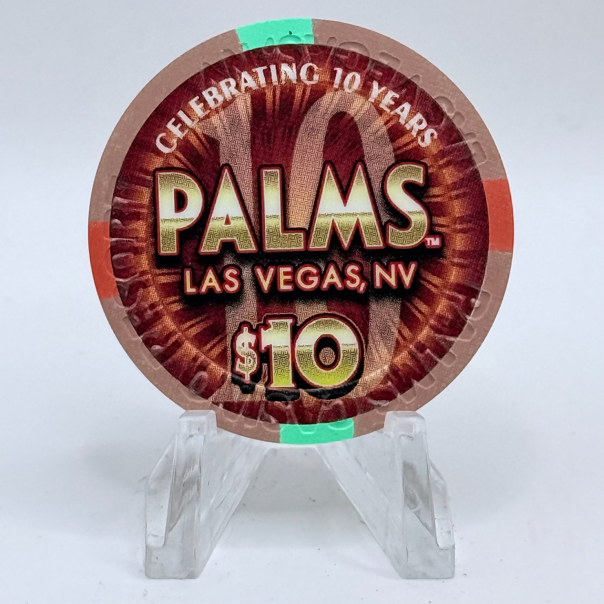 Palms Casino Resort Las Vegas Nevada 2011 '10th Anniversary' LE $10 Casino Chip D0331