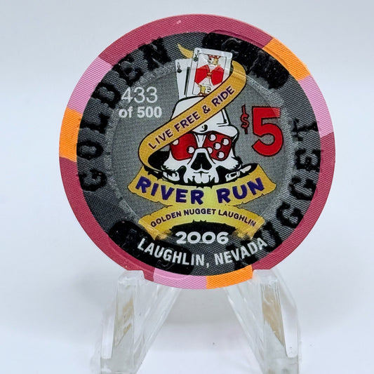 Golden Nugget Laughlin Nevada 2006 'River Run' LE $5 Casino Chip E5423