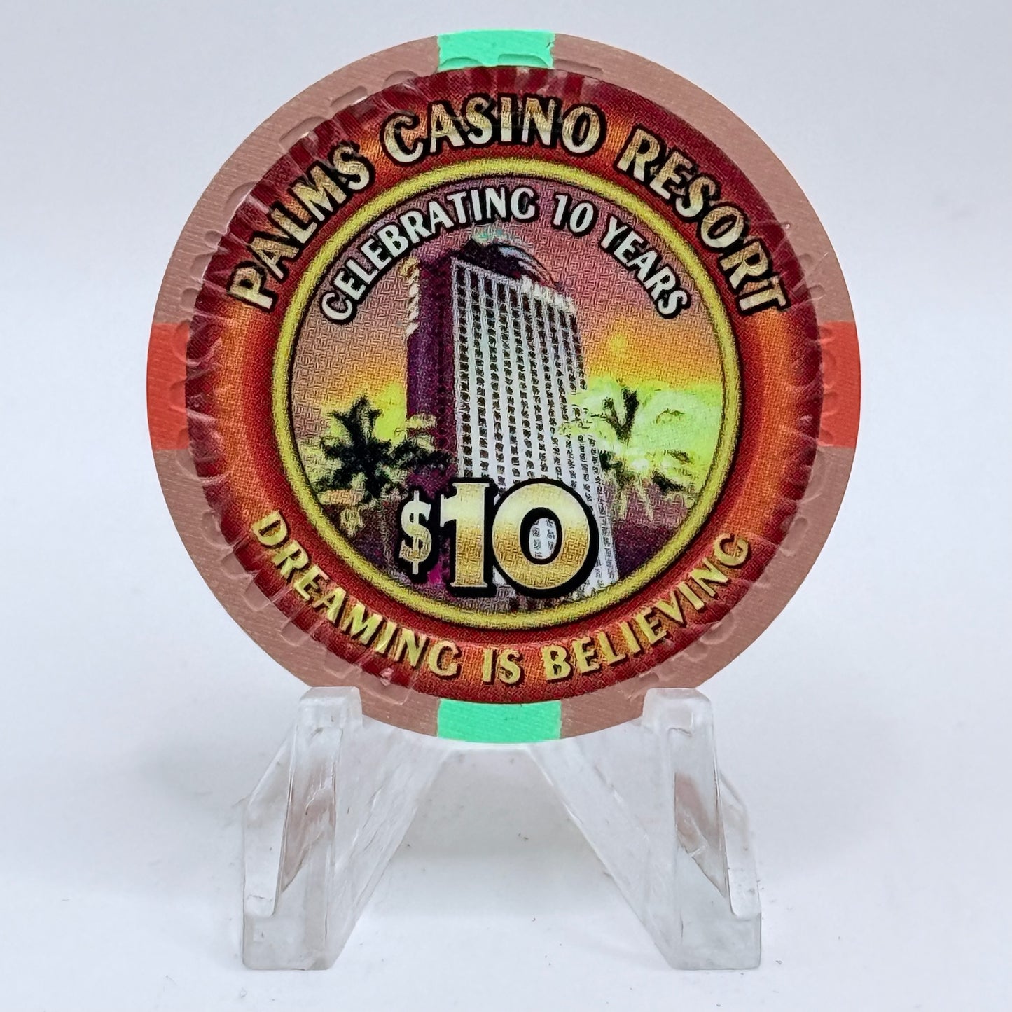 Palms Casino Resort Las Vegas Nevada 2011 '10th Anniversary' LE $10 Casino Chip D0334