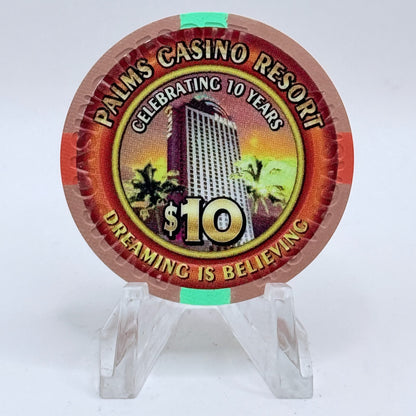 Palms Casino Resort Las Vegas Nevada 2011 '10th Anniversary' LE $10 Casino Chip D0334