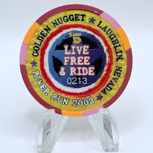 Golden Nugget Laughlin Nevada 2003 'River Run' LE $5 Casino Chip E0679