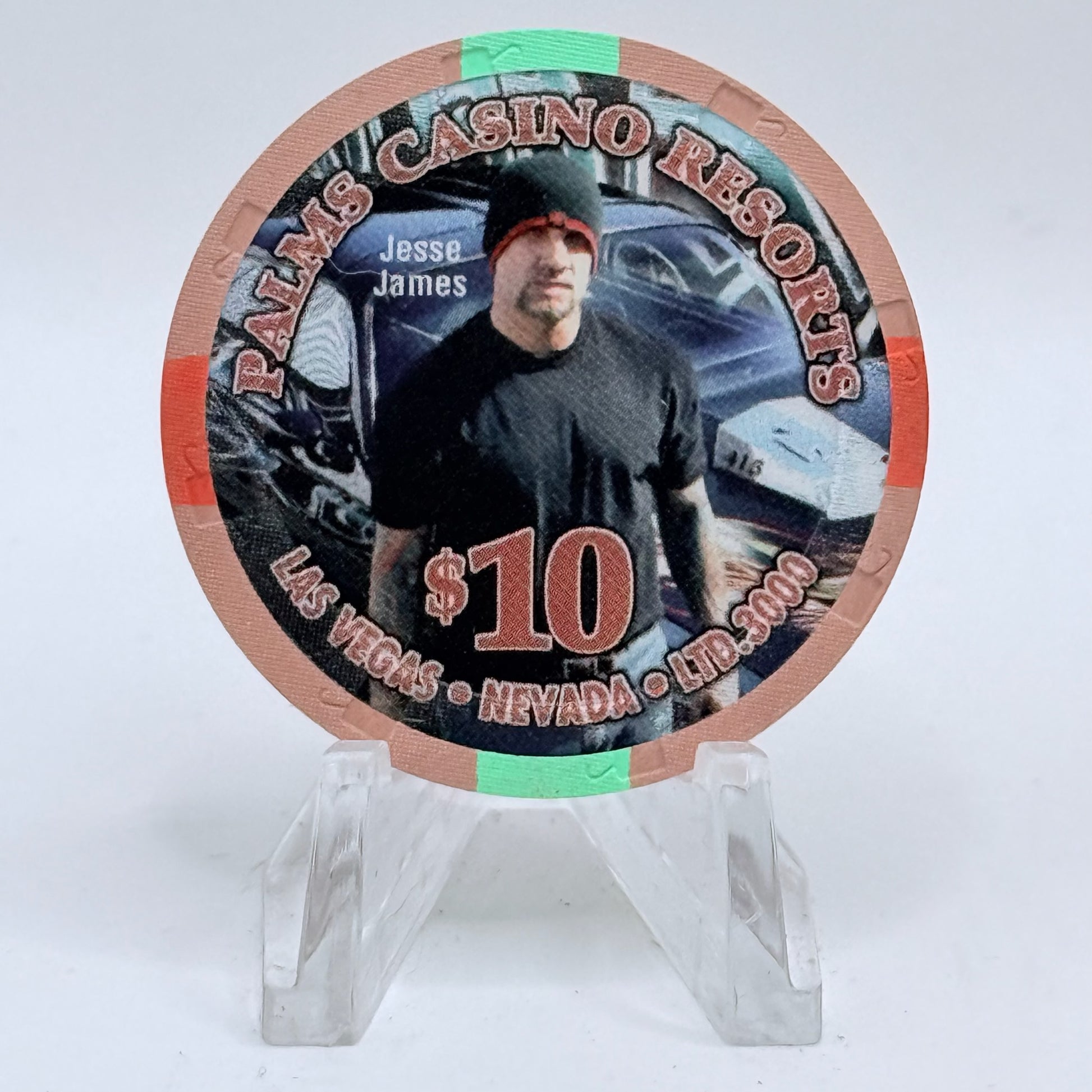 Palms Casino Resort Las Vegas Nevada 2005 'Jesse James' LE $10 Casino Chip E6273