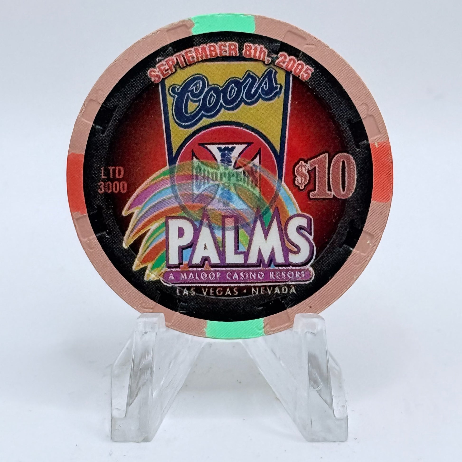 Palms Casino Resort Las Vegas Nevada 2005 'Jesse James' LE $10 Casino Chip E6273