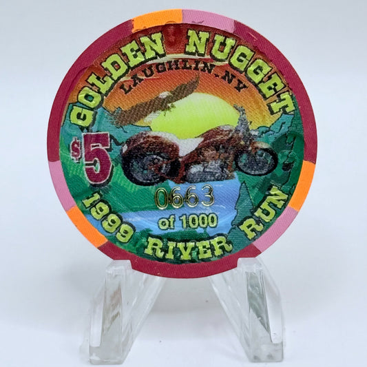 Golden Nugget Laughlin Nevada 1999 'River Run' LE $5 Casino Chip V4379