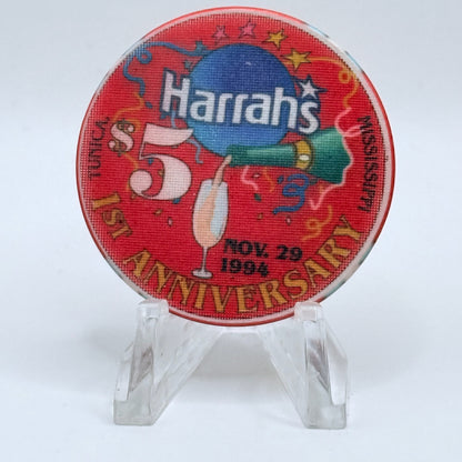 Harrah's (1993-1997) Tunica Mississippi 1994 '1st Anniversary' LE $5 Casino Chip