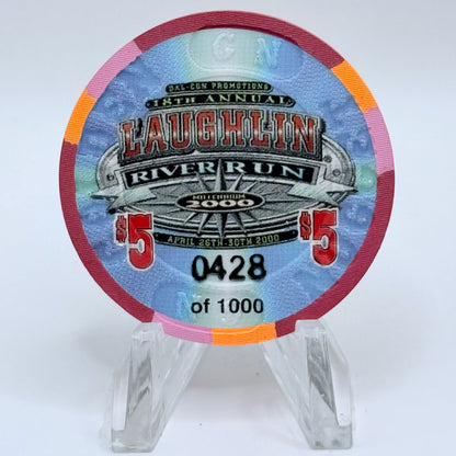 Golden Nugget Laughlin Nevada 2000 '18th Annual River Run' LE $5 Casino Chip V4380