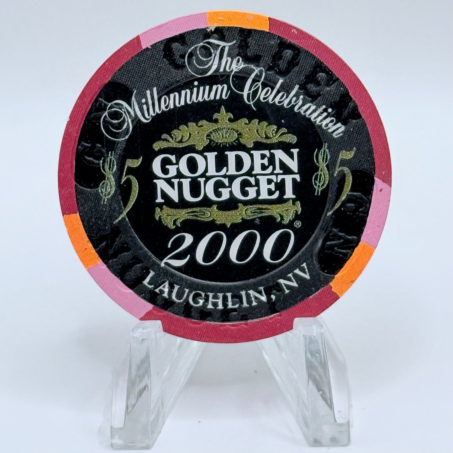 Golden Nugget Laughlin Nevada 2000 '18th Annual River Run' LE $5 Casino Chip V4380