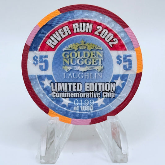 Golden Nugget Laughlin Nevada 2002 'River Run' LE $5 Casino Chip E0678