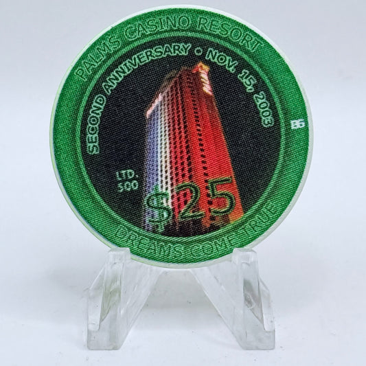 Palms Casino Resort Las Vegas Nevada 2003 '2nd Anniversary' LE $25 Casino Chip E1985