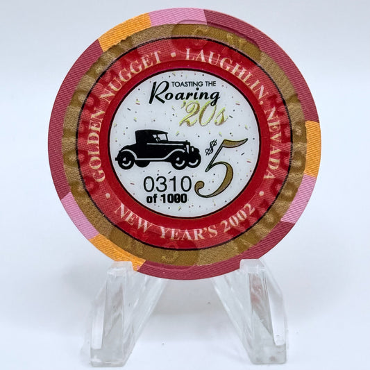 Golden Nugget Laughlin Nevada 2002 'New Years Eve' LE $5 Casino Chip E0683