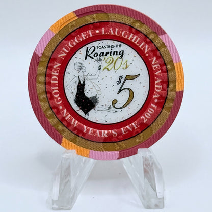 Golden Nugget Laughlin Nevada 2002 'New Years Eve' LE $5 Casino Chip E0683