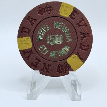 Hotel Nevada Ely Nevada 1960s $5 Casino Chip N5977