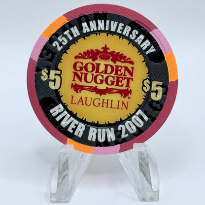 Golden Nugget Laughlin Nevada 2007 '25th Anniversary' LE $5 Casino Chip E8476