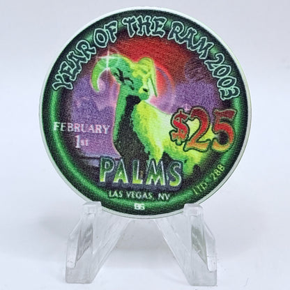 Palms Casino Resort Las Vegas Nevada 2003 'Year Of The Ram' LE $25 Casino Chip E2011
