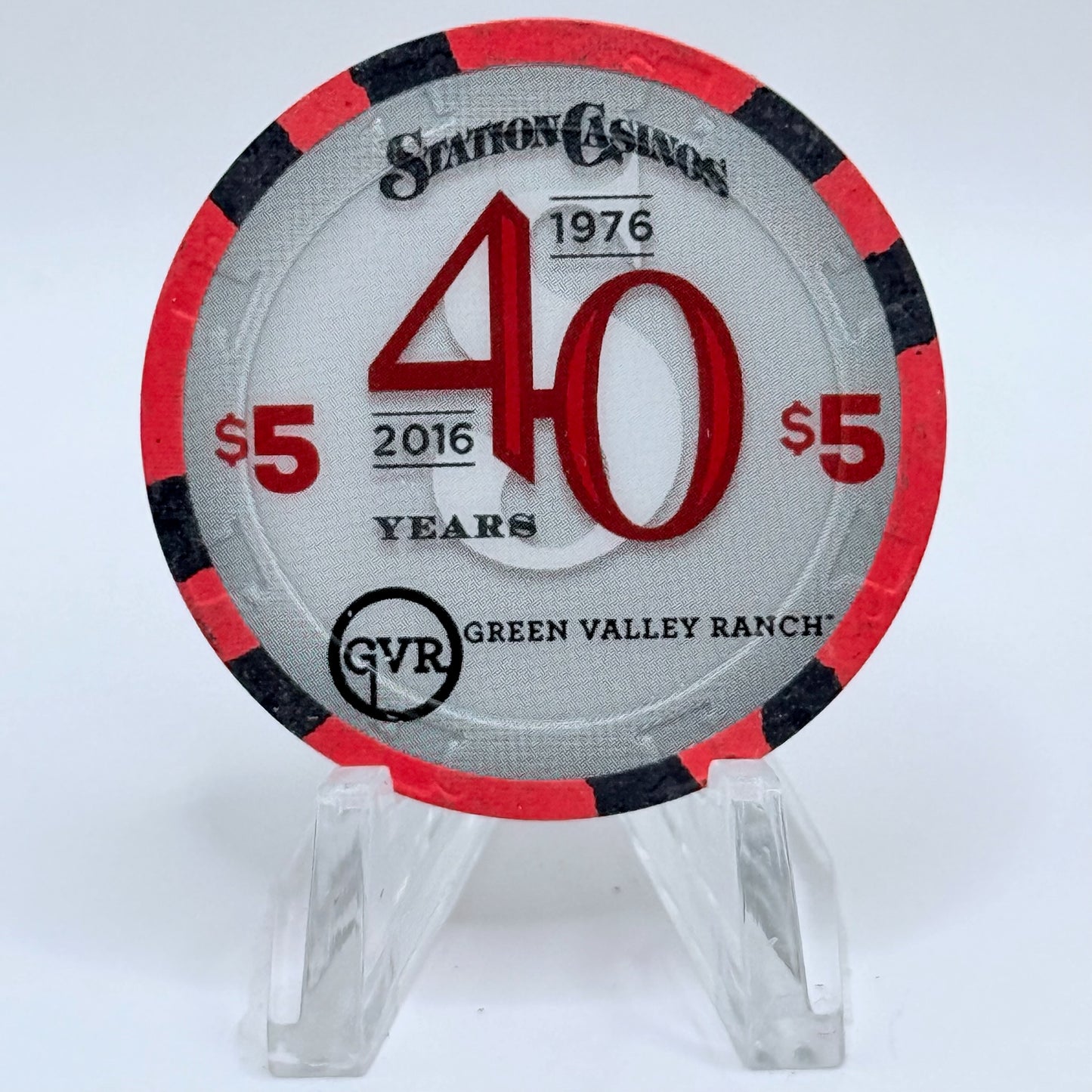 Green Valley Ranch Henderson Nevada 2016 '40th Birthday For Station Casinos' LE $5 Casino Chip