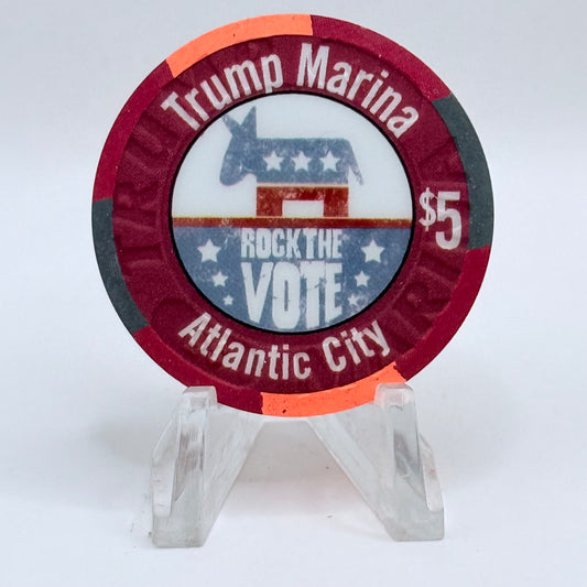 Trump Marina Huron Avenue Brigantine Blvd 'Rock The Vote' LE $5 Casino Chip
