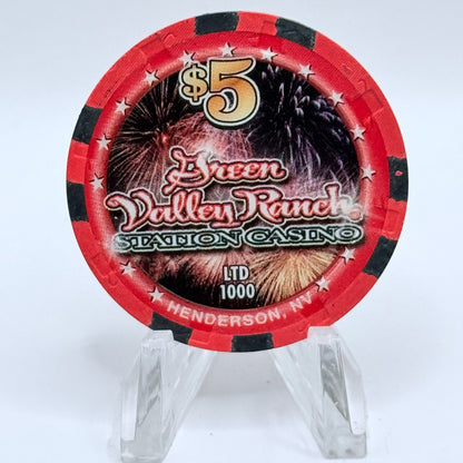 Green Valley Ranch Henderson Nevada 2006 'Station Casino's 30th Anniversary' LE $5 Casino Chip E6132