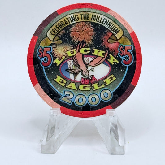 Lucky Eagle Casino Rochester Washington 2000 'Millennium' LE $5 Casino Chip