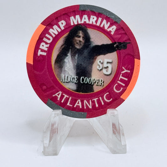 Trump Marina Huron Avenue Brigantine Blvd 'Alice Cooper' LE $5 Casino Chip