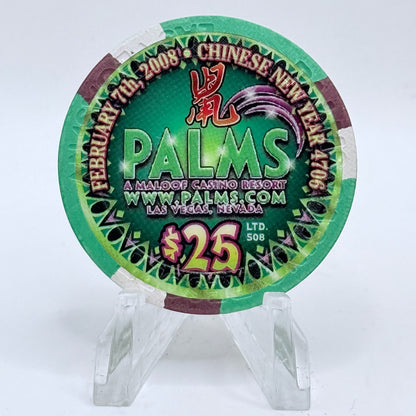 Palms Casino Resort Las Vegas Nevada 2008 'Year Of The Rat' LE $25 Casino Chip E6598