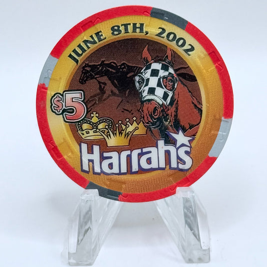 Harrah's Laughlin Nevada 2002 'June 8th' LE $5 Casino Chip E0983
