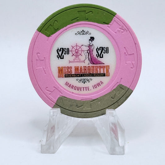 Miss Marquette Marquette Iowa $2.50 Casino Chip