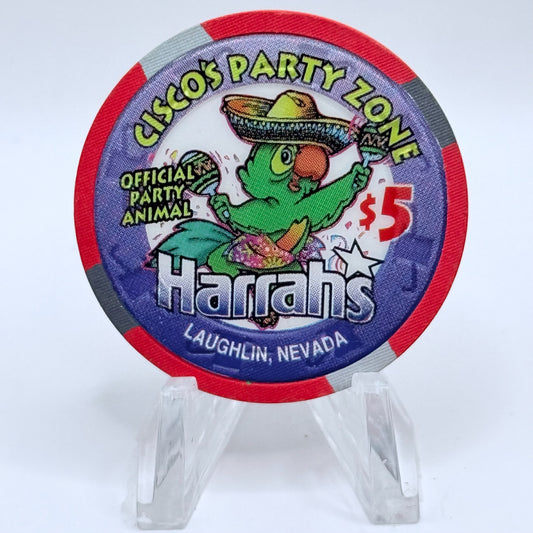 Harrah's Laughlin Nevada 1995 'Cisco's Party Zone' LE $5 Casino Chip N1158