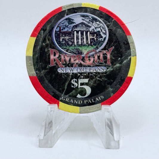 River City Grand Palais New Orleans Louisiana 1995 'Grand Opening' Series 10 $5 Casino Chip