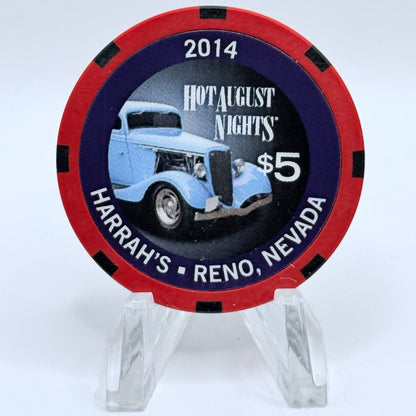 Harrah's Reno Nevada 2014 'Hot August Nights' LE $5 Casino Chip D1640