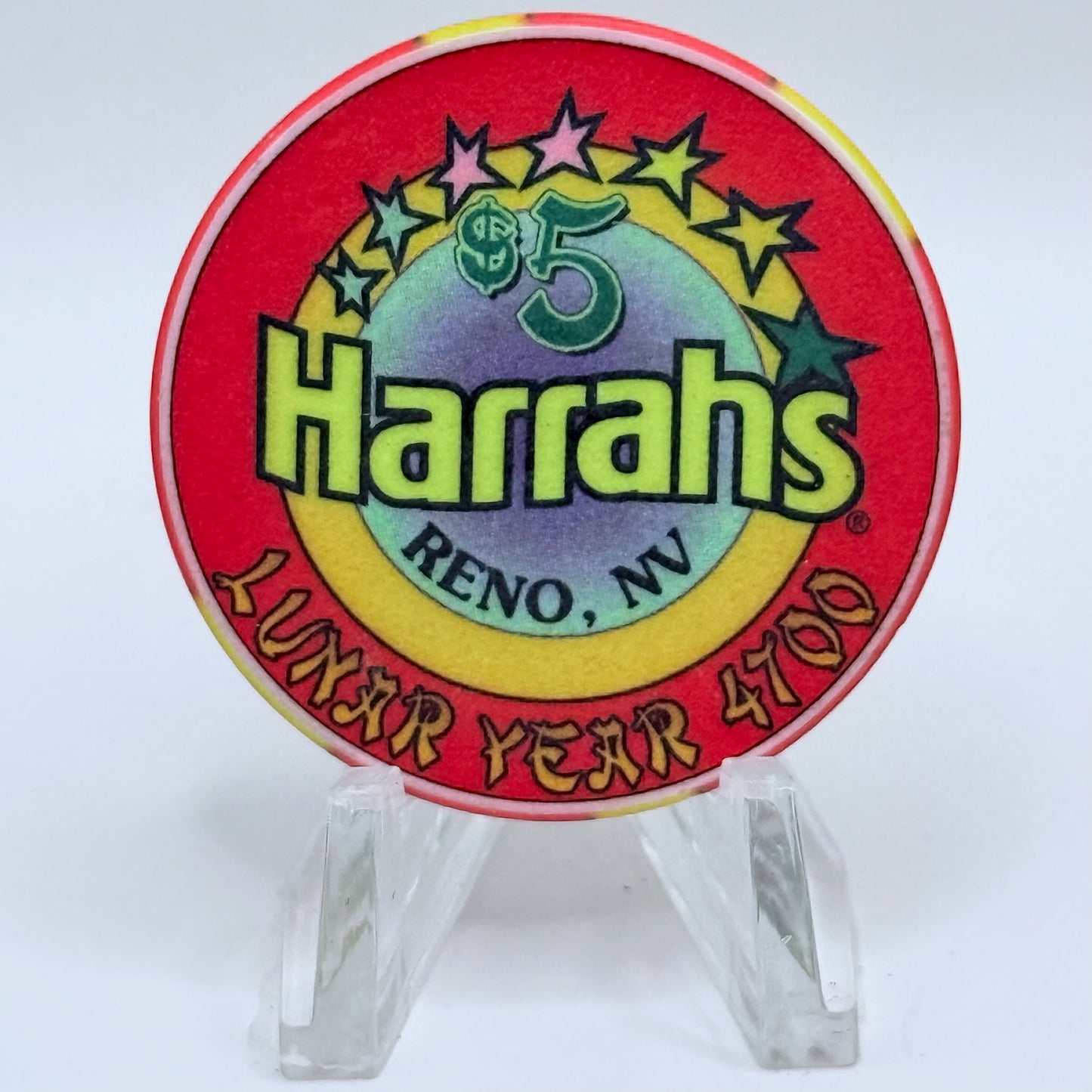 Harrah's Reno Nevada 2002 'Year Of The Horse' LE $5 Casino Chip V8990