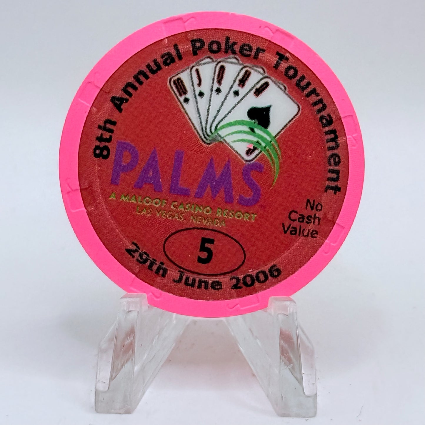 Palms Casino Resort Las Vegas Nevada 2006 '8th Annual CCGTCC' Series 12 $5 NCV Casino Chip E7466