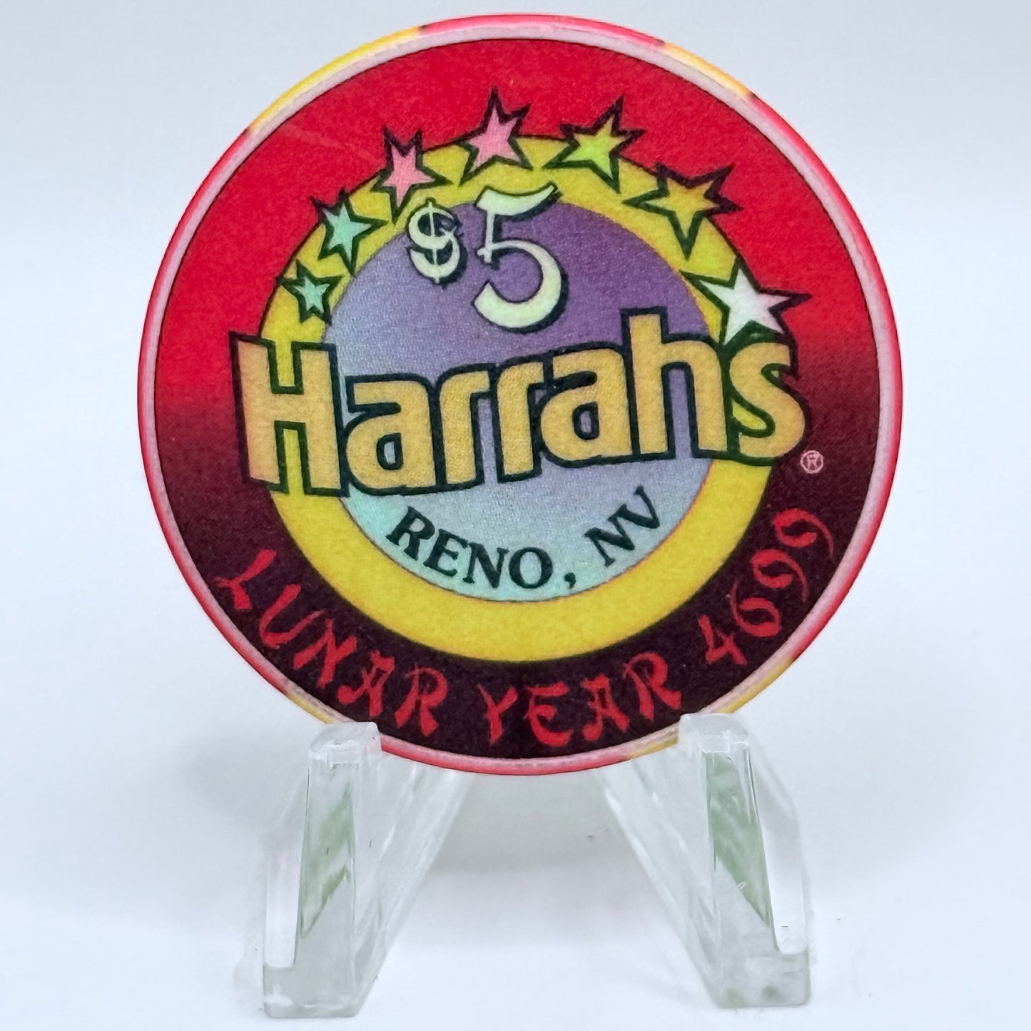 Harrah's Reno Nevada 2001 'Year Of The Snake' LE $5 Casino Chip V6282