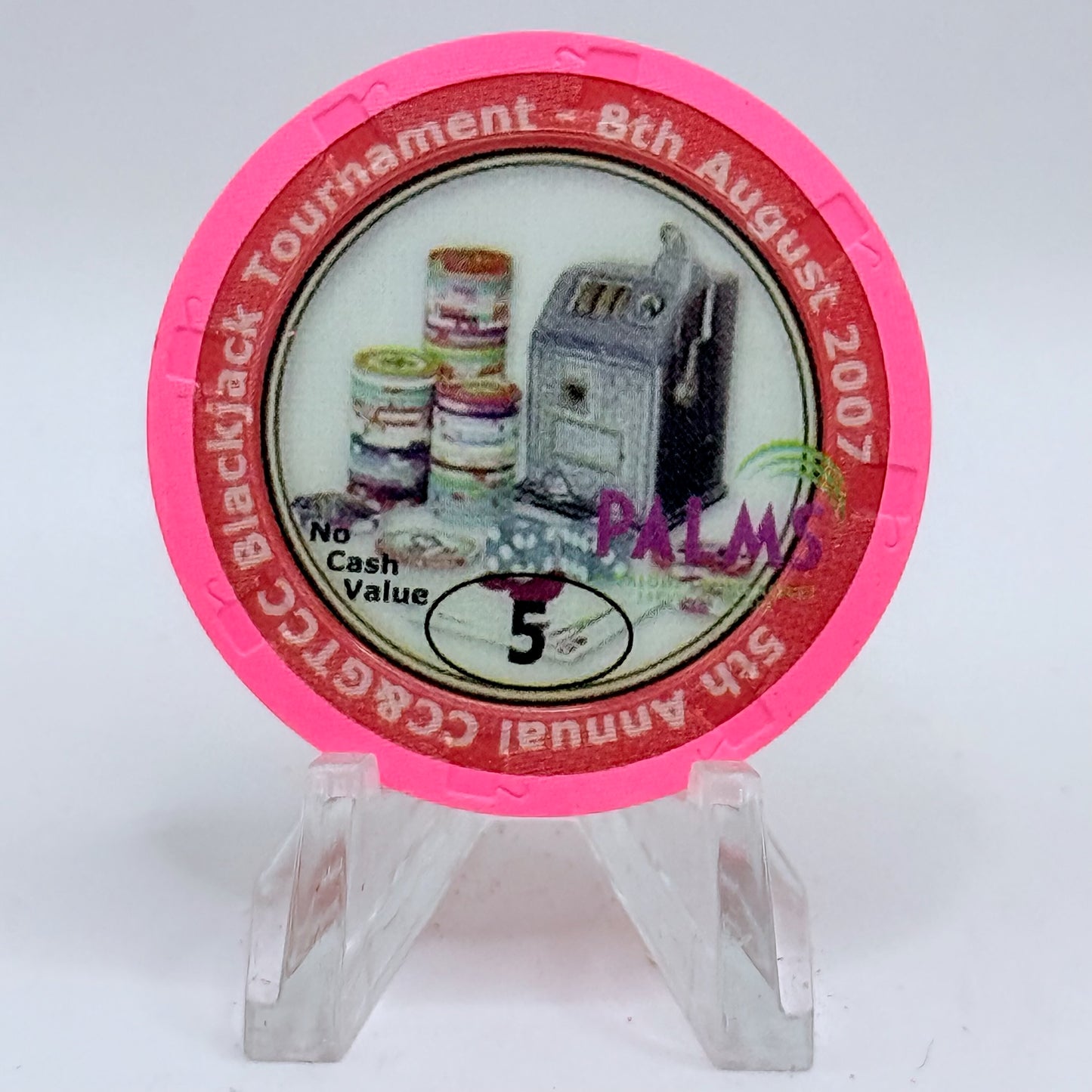 Palms Casino Resort Las Vegas Nevada 2007 '9th Annual CCGTCC' Series 14 $5 NCV Casino Chip E7472