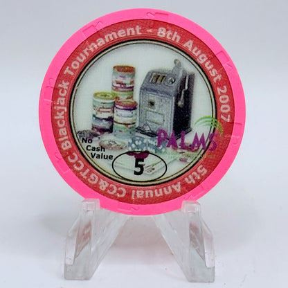 Palms Casino Resort Las Vegas Nevada 2007 '9th Annual CCGTCC' Series 14 $5 NCV Casino Chip E7472
