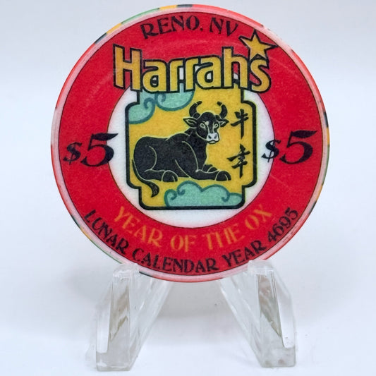 Harrah's Reno Nevada 1997 'Year Of The Ox' LE $5 Casino Chip N8532