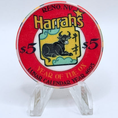 Harrah's Reno Nevada 1997 'Year Of The Ox' LE $5 Casino Chip N8532